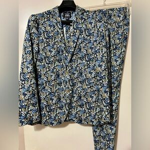 NEW Men’s 2 PC Floral Pattern Blazer and Pants Set The Savile Row